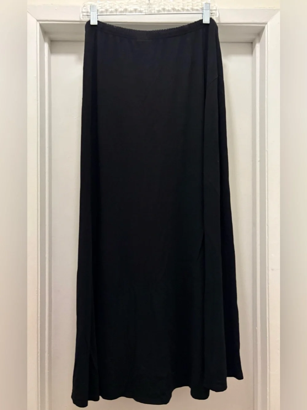 J.Jill Stretch Black Maxi Skirt with Elastic Waist Women’s Large Whimsygoth,90’s